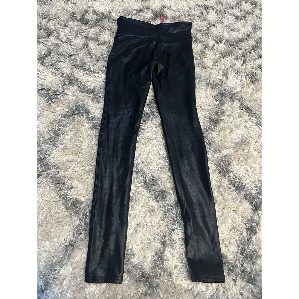 Spanx Women’s Black Faux Leather High Rise Leggings Size Small